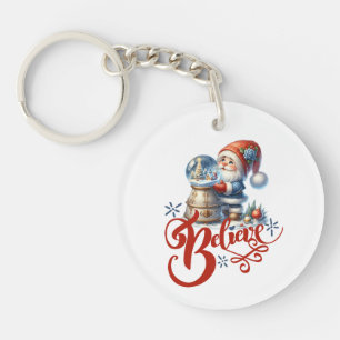Weihnachts-Schlüsselanhänger mit Gnome und Schneeg Schlüsselanhänger