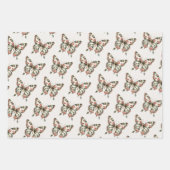 Weihnachts-Schmetterling Rot und Gold Geschenkpapier Set (Vorderseite 2)