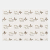 Weihnachts-Schmetterling Rot und Gold Geschenkpapier Set (Vorderseite)