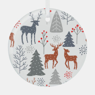 Weihnachts-Schmuck - Skandinavischer Hirschbaum Ornament Aus Glas