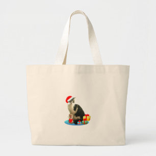 Weihnachts-Schmusekatze und süßer kleiner Engel Jumbo Stoffbeutel