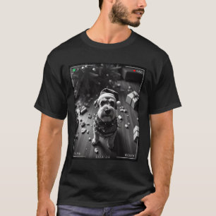 Weihnachts-Schnauzer auf Kamera erwischt T-Shirt