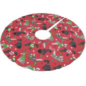 Weihnachts Schnauzer Brushed Polyester Tree Skirt Weihnachtsbaumdecke (Schrägansicht)