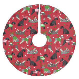 Weihnachts Schnauzer Brushed Polyester Tree Skirt Weihnachtsbaumdecke