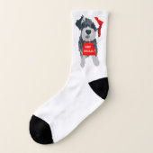 Weihnachts Schnauzer Dog Weihnachtsmannmütze Fun S Socken (Links - Außen)