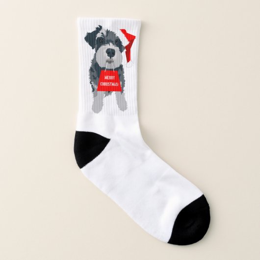 Weihnachts Schnauzer Dog Weihnachtsmannmütze Fun S Socken (Rechts - Außen)