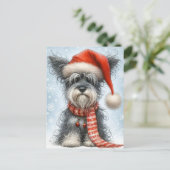 Weihnachts-Schnauzer Feiertagspostkarte (Stehend Vorderseite)