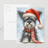Weihnachts-Schnauzer Feiertagspostkarte (Vorne/Hinten)