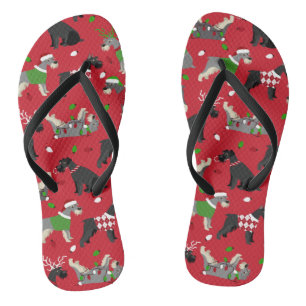 Weihnachts Schnauzer Flip Flops Badesandalen