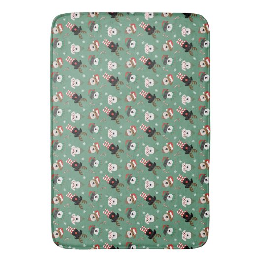 Weihnachts Schnauzer Hunde Badematte (Vorderseite Vertikal)