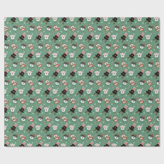 Weihnachts Schnauzer Hunde Geschenkpapier (Flach)