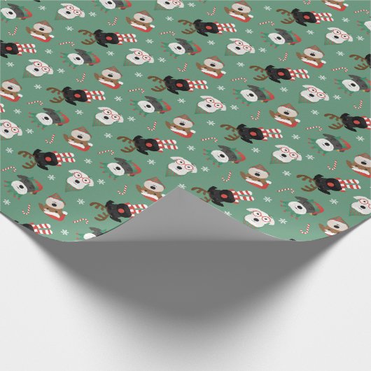 Weihnachts Schnauzer Hunde Geschenkpapier (Ecke)