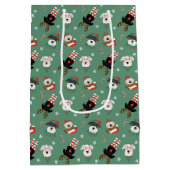 Weihnachts Schnauzer Hunde Mittlere Geschenktüte (Rückseite)