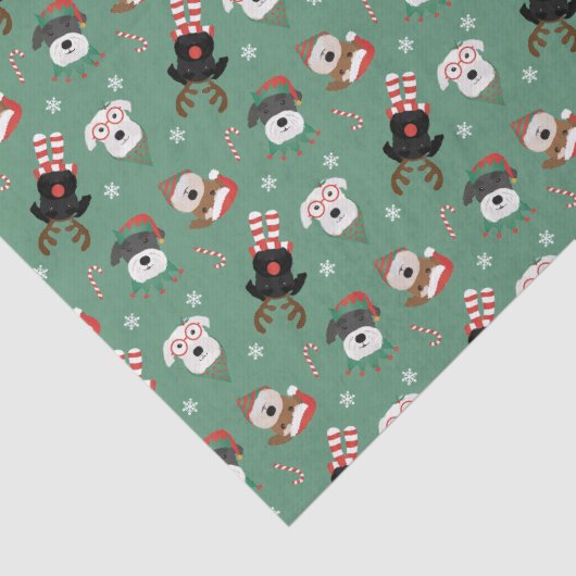 Weihnachts Schnauzer Hunde Seidenpapier (Detail)