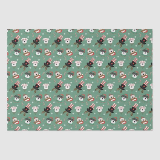 Weihnachts Schnauzer Hunde Seidenpapier (Vorderseite)
