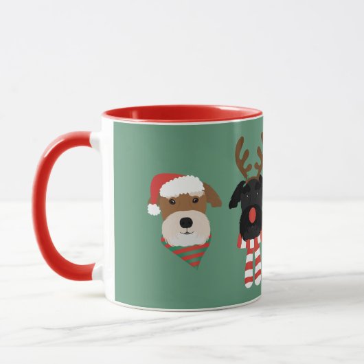 Weihnachts Schnauzer Hunde Tasse (Links)