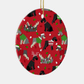 Weihnachts Schnauzer Keramik Ornament (Rechts)