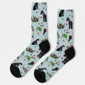 Weihnachts Schnauzer Socken (Linkes Detail)