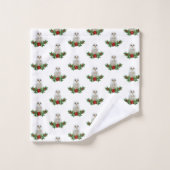 Weihnachts-Schnee-Eule Badhandtuch Set (Waschlappen)