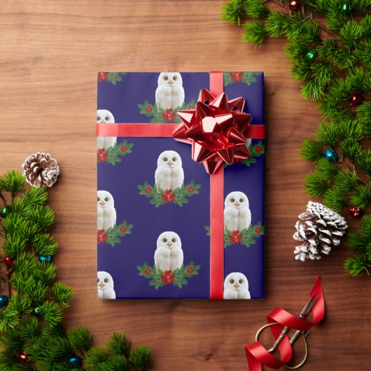 Weihnachts-Schnee-Eule Geschenkpapier (Feiertagsgeschenk)