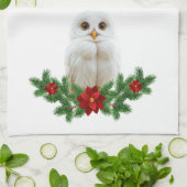 Weihnachts-Schnee-Eule Geschirrtuch (Gefaltet)