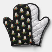 Weihnachts-Schnee-Eule Ofenhandschuh (Vorderseite/Rückseite)