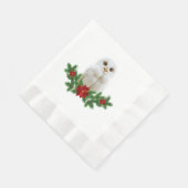 Weihnachts-Schnee-Eule Serviette (Ecke)
