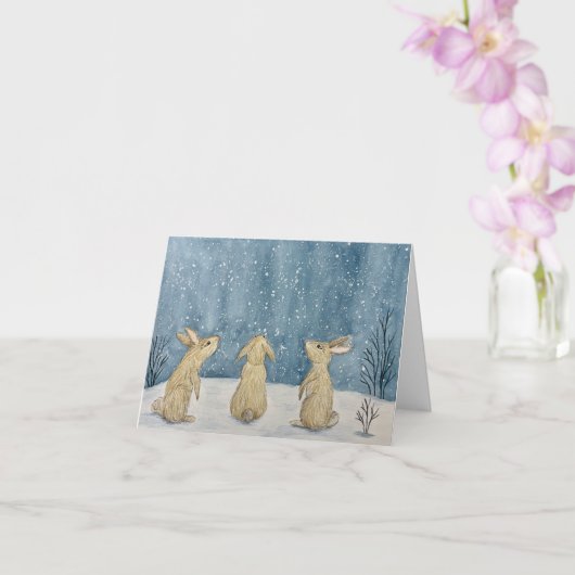 Weihnachts-Schnee-Grußkarte Karte (Orchidee)