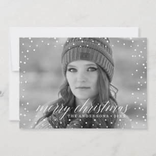 Weihnachts-Schnee-Overlay Zwei-Foto-Karte Feiertagskarte