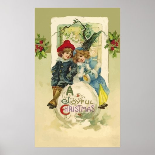 Weihnachts-Schneeballeposter Poster (Vorne)