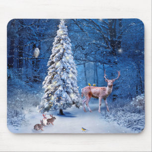 Weihnachts-Schneebaum-Lichter-Magie der Jahreszeit Mousepad
