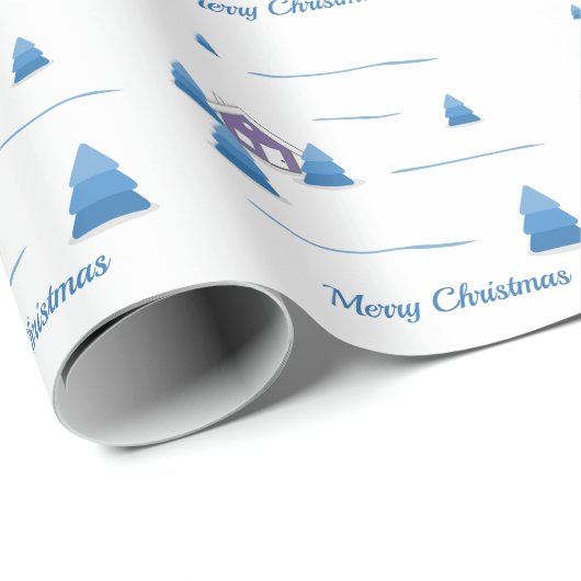 Weihnachts-Schneedecke Geschenkpapier (Rolleneckpunkt)