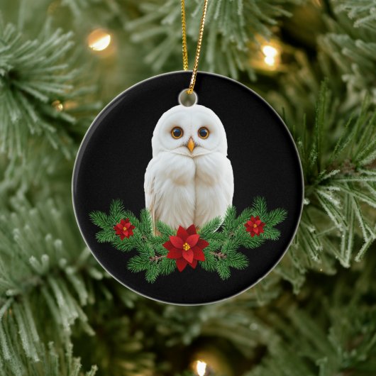 Weihnachts-Schneeeule Keramik Ornament (Baum)
