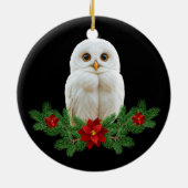 Weihnachts-Schneeeule Keramik Ornament (Hinten)