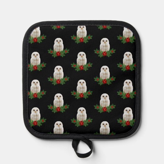Weihnachts-Schneeeule Topflappen (Vorderseite)