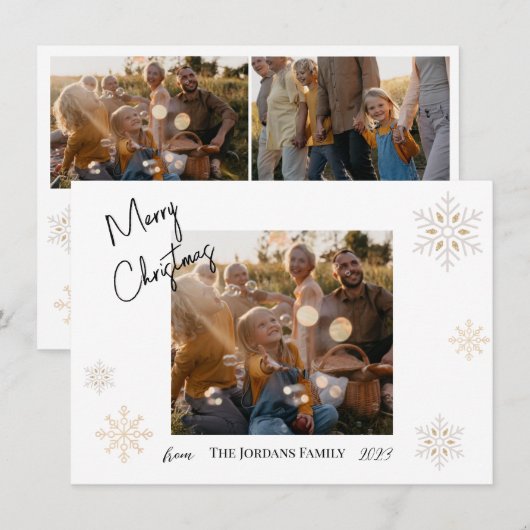 Weihnachts-Schneefall-Foto Weihnachtskarte Einladung (Vorne/Hinten)