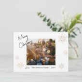 Weihnachts-Schneefall-Foto Weihnachtskarte Einladung (Stehend Vorderseite)
