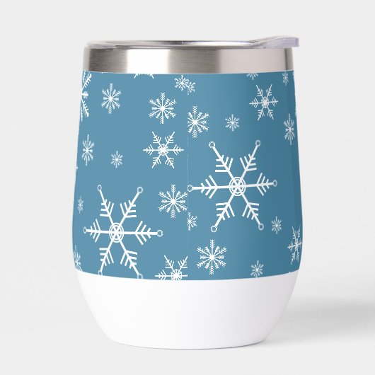 Weihnachts-Schneeflocke auf blau (Links)