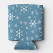 Weihnachts-Schneeflocke auf blau Dosenkühler (Rückseite)