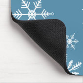 Weihnachts-Schneeflocke auf blau Mousepad (Ecke)