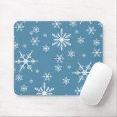 Weihnachts-Schneeflocke auf blau Mousepad (Mit Mouse)