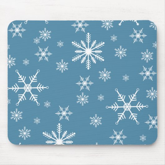 Weihnachts-Schneeflocke auf blau Mousepad (Vorne)