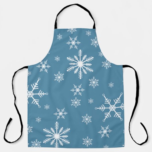 Weihnachts-Schneeflocke auf blau Schürze (Vorderseite)