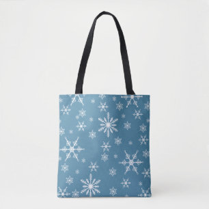 Weihnachts-Schneeflocke auf blau Tasche