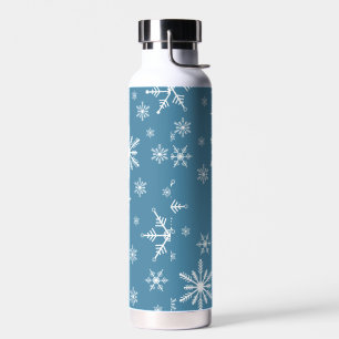 Weihnachts-Schneeflocke auf blau Trinkflasche