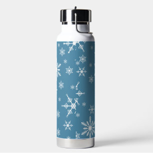 Weihnachts-Schneeflocke auf blau Trinkflasche