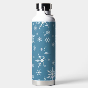Weihnachts-Schneeflocke auf blau Trinkflasche