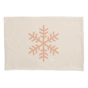 Weihnachts-Schneeflocke Beige Kissenbezug