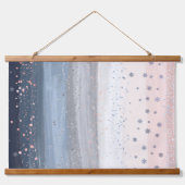 Weihnachts-Schneeflocke Bunt Wandteppich Mit Holzrahmen (Vorderseite)