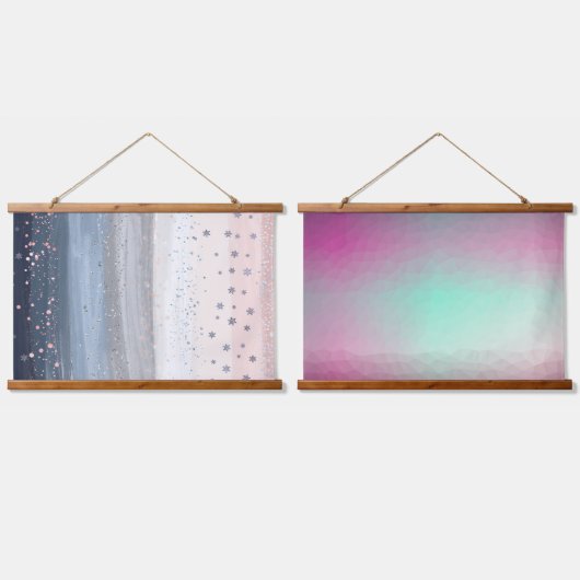 Weihnachts-Schneeflocke Bunt Wandteppich Mit Holzrahmen (Doppelt)